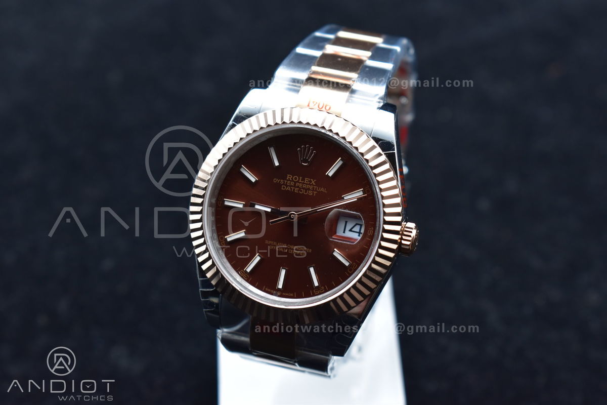 DateJust 41 126333 GMF Best Edition RG Plated Coffee Dial on SS/RG Oyster Bracelet A3235